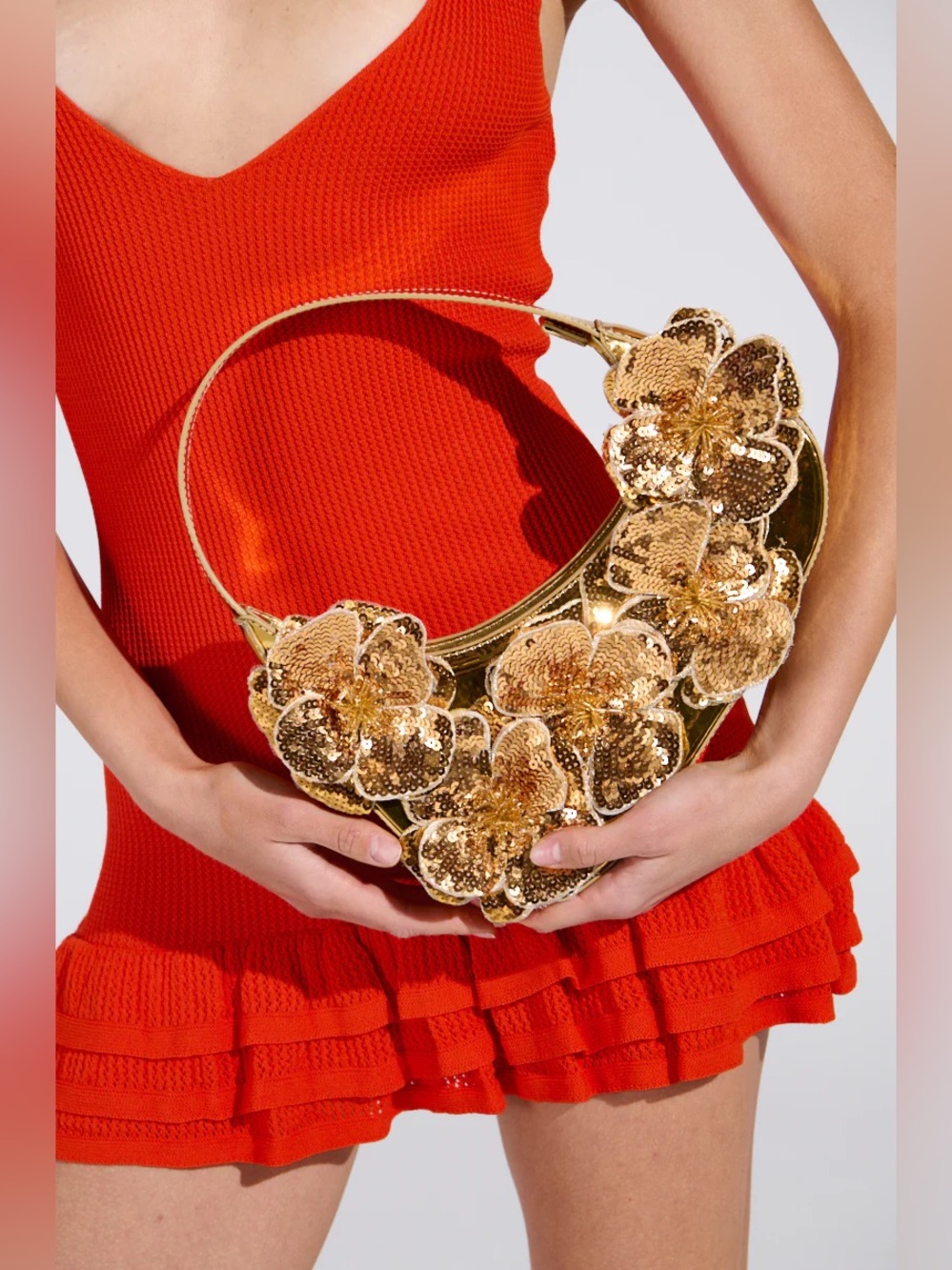 Akira Floral Vibez Chrome Gold Purse/Shoulder Bag